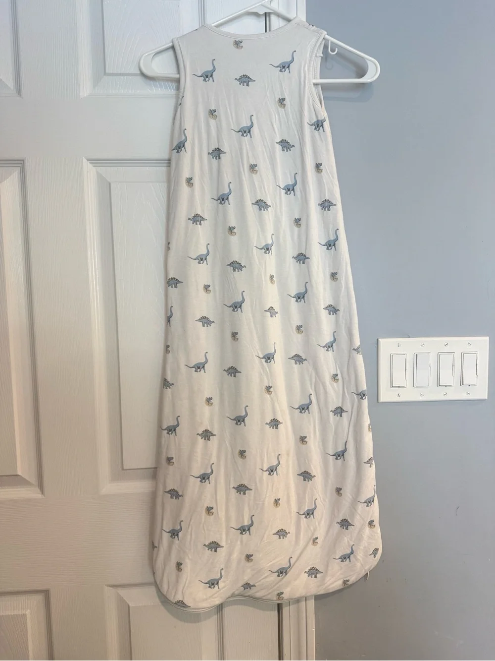 KYTE Baby Dinosaur Sleeveless Sleep Sack - Cream & Blue